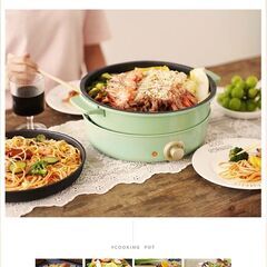 ★　コンパクトサイズ　3-in　1つで3役　着脱プレートで洗えます　ホットプレート　たこ焼きプレート　鍋用　★　電気鍋の画像