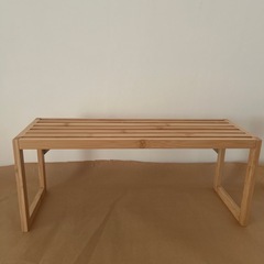 無印良品　竹材　フリーラック１段約幅５０×奥行１８×高さ２１ｃｍ 
