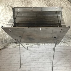 BBQステンレスグリル　逸品　肉厚ステンレス製　折りたたみバッグ式の画像