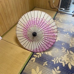 和傘ピンク花柄