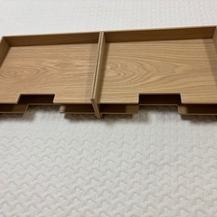 無印　木製書類整理トレー2つの画像