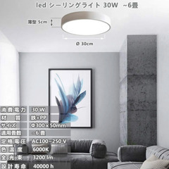 シーリングライト led 30W ４~6畳用 昼光色(6000k...