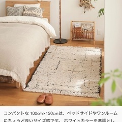ラグマット　ビアンカ　ラインドット　100×150の画像