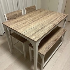 NITORI table + 2 chairs + 1 bench