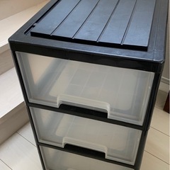 3段プラケース　押入れ収納  サイズ(約) 縦 41cm/ 奥行き73.5cm / 厚み高さ 69cm