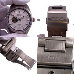 セイコー SEIKO 腕時計 プレサージュ メカニカル 裏スケルトン 6R38-00A0 シルバーの画像