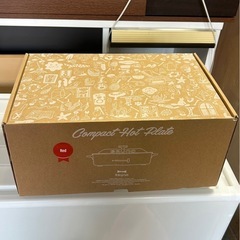 E1203   コンパクトホットプレート　BRUno 赤　RED 開封済み未使用品　たこ焼きプレート付きの画像
