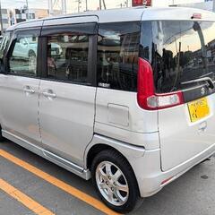 平成26年 スペーシア 4WDターボ 車検9/5 プッシュ エンジンスターター ドライブレコーダー TV  ナビ 左パワースライドドアの画像