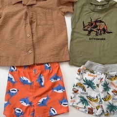 男の子服　サメ柄水着 80-90