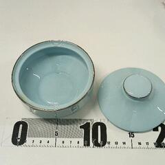 0513-042 ノリタケ 昭和 水色 陶器製 蓋付き容器の画像