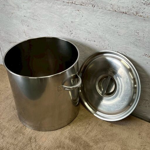 ステンレス 蓋付き丸型 キッチンポット 2点セット 業務用 ソース