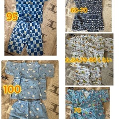 甚平　子ども　ベビー　男の子　まとめ売り　
５着セット60-100