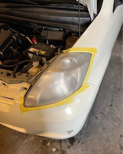 車ヘッドライト　磨きコーティング　車検時に