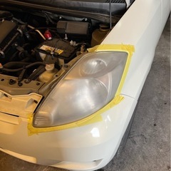 車ヘッドライト　磨きコーティング　車検時に