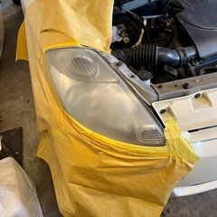 車ヘッドライト　磨きコーティング　車検時にの画像
