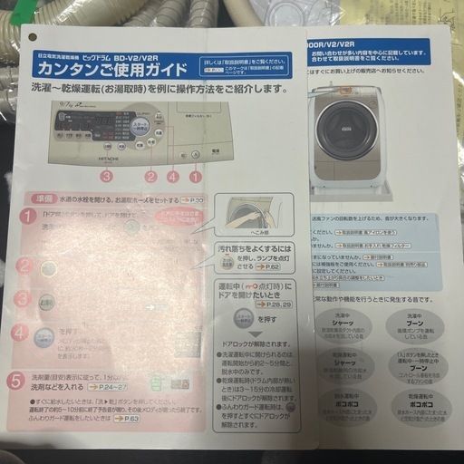 洗濯機 ドラム 
日立ドラム式洗濯乾燥機BD-V2R