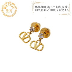 ヴァレンティノ VALENTINO ピアス Vロゴ ラインストー...
