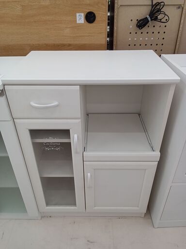 ☆ジモティ割あり☆ レンジ台 ホワイト W64.5×D41.5×H91 クリーニング 