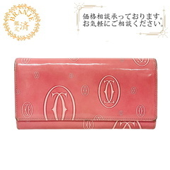 カルティエ CARTIER 長財布 ロゴ ハッピーバースデー ピンク