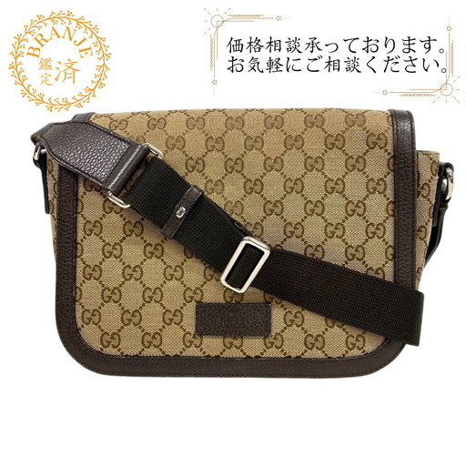 グッチ GUCCI ショルダーバッグ GGキャンバス 449172 ブラウン