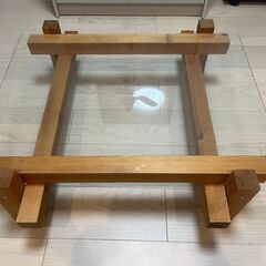 【無料】ガラス＆木製の手作りローテーブル