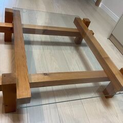 【無料】ガラス＆木製の手作りローテーブルの画像