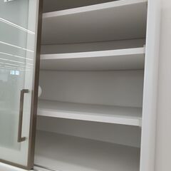 ★ジモティ割あり★ 株式会社ユーアイ レンジボード ホワイト/ブラウン H218.5×D47×W89 クリーニング済み HJ6561の画像