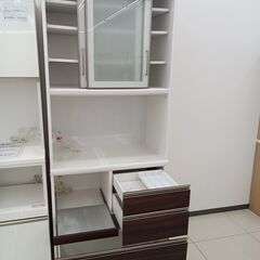 ★ジモティ割あり★ 株式会社ユーアイ レンジボード ホワイト/ブラウン H218.5×D47×W89 クリーニング済み HJ6561の画像