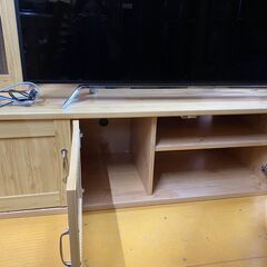 テレビボード　壁面収納　カントリー　テレビ台　ガラス扉の画像