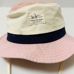 【日除け付・通気性◎アカチャンホンポ】メッシュ加工　アウトドア　ハット　50cm ①の画像