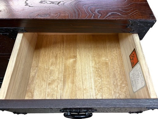NO.2392 お手許 箪笥 漆塗り 4段 鍵付き 収納 家具 中古
