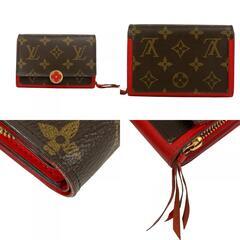 ルイヴィトン LOUIS VUITTON 二つ折り財布 モノグラム ポルトフォイユ フロール コンパクト M64587 ブラウンの画像