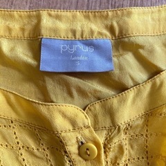 pyrus 黄色　半袖フリル2段ワンピース　Sの画像