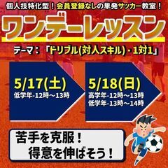 5/17（土）5/18（日）ワンデーレッスン！テーマ：ドリ…