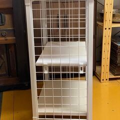 オープンラック　ホワイト　メッシュ　スチール　3段の画像