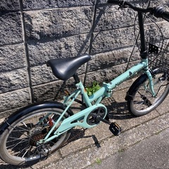 【折りたたみ自転車】美品❗️20インチ　外装6段変速　前カゴ付　若林自転車　浜大津店　SALE中❗️　の画像