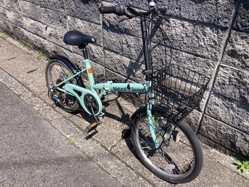 折りたたみ自転車】美品❗️20インチ 6段変速、前カゴ付❗️前後タイヤ