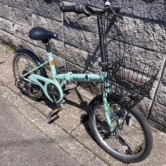 【折りたたみ自転車】美品❗️20インチ　外装6段変速　前カゴ付　若林自転車　浜大津店　SALE中❗️　の画像
