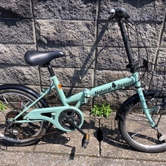 【折りたたみ自転車】美品❗️20インチ　外装6段変速　前カゴ付　...