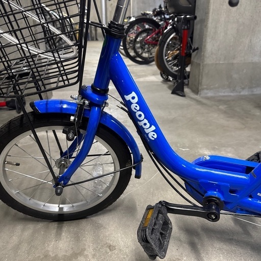 子供用自転車People 16インチ 舵取り押し手棒付き・補助付き