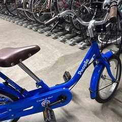 子供用自転車People　16インチ　舵取り押し手棒付き・補助付きの画像