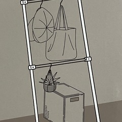 新品　立てかけハンガーラック の画像