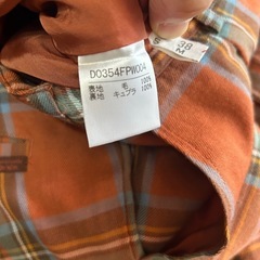 Mademoiselle NON NON 茶系チェック柄ストレートパンツ　40の画像