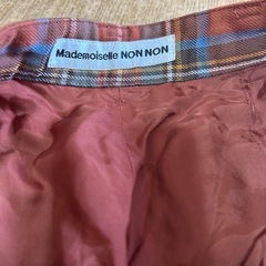 Mademoiselle NON NON 茶系チェック柄ストレートパンツ　40の画像
