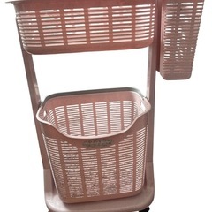 サンコープラスチック PH-301 ランドリーバスケット サイドポケット付き 収納ラック ランドリー用品 バスケット コンパクトの画像