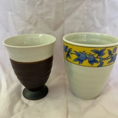 陶器グラス2個セット