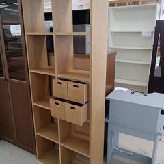 ★ジモティ割あり★  スタッキングシェルフ ベージュ W200×D28×H82 クリーニング済み TC8664の画像