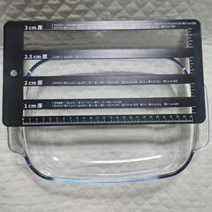 耐熱皿　ガラスパン　透明　オーブン使用可　長方形　クリアベーキングパンの画像