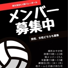 バレー経験者募集！！男女混合硬式バレー🏐