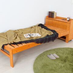 【新品】天然木すのこベッド シングルベッド ブラウン お客様組立品  ベッド の画像